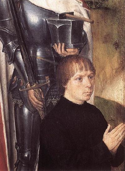Hans Memling The donor Adriaan Reins in front of Saint Adrian on the left panel of the Triptych of Adriaan Reins oil painting image